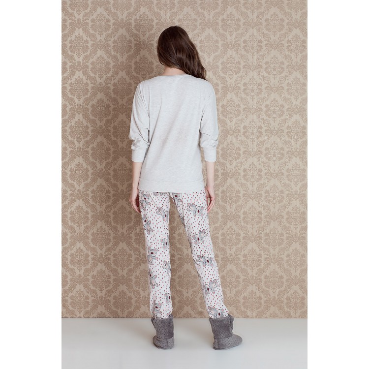 Женская хлопковая пижама с брюками 17048 "Mona Bej Pants", Hays