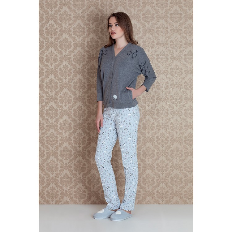 Женский домашний костюм 17091-gray "Norda Sleeve Pants", Hays