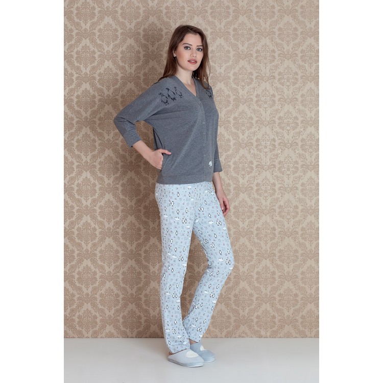 Женский домашний костюм 17091-gray "Norda Sleeve Pants", Hays