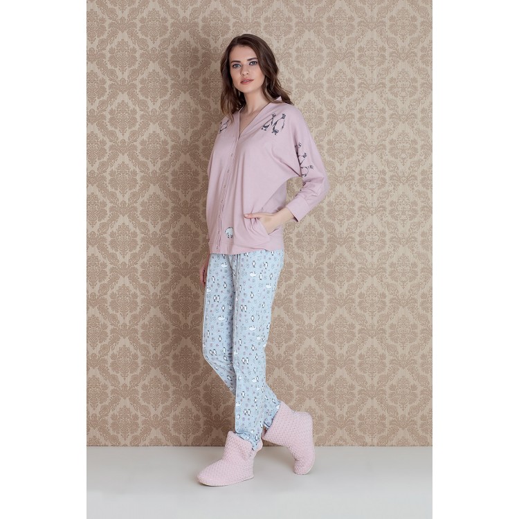Женский домашний костюм 17091-pink "Norda Sleeve Pants", Hays