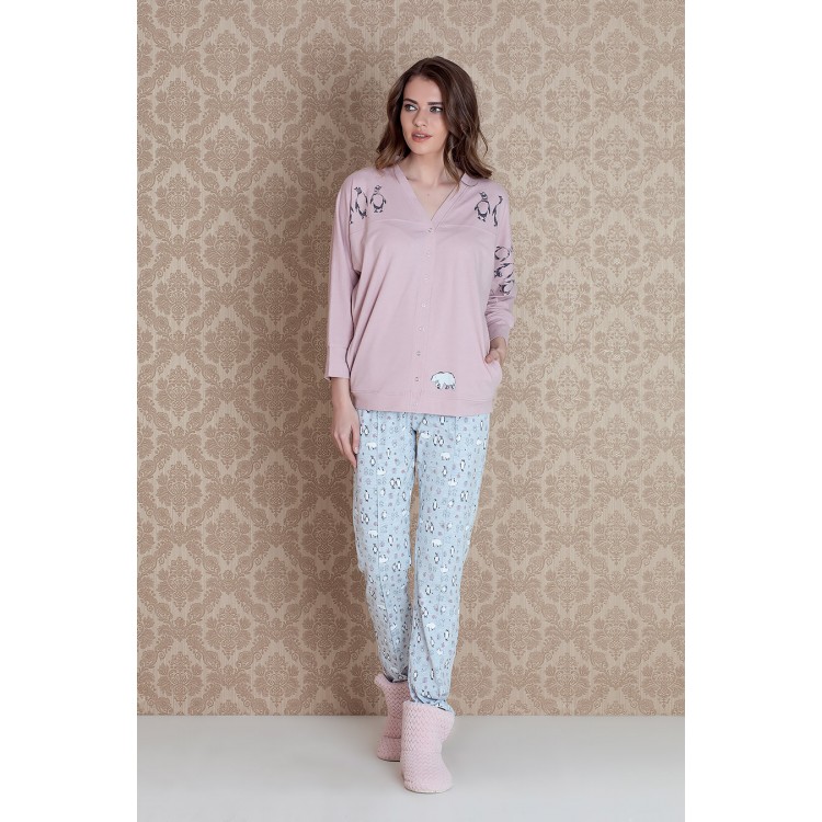 Женский домашний костюм 17091-pink "Norda Sleeve Pants", Hays