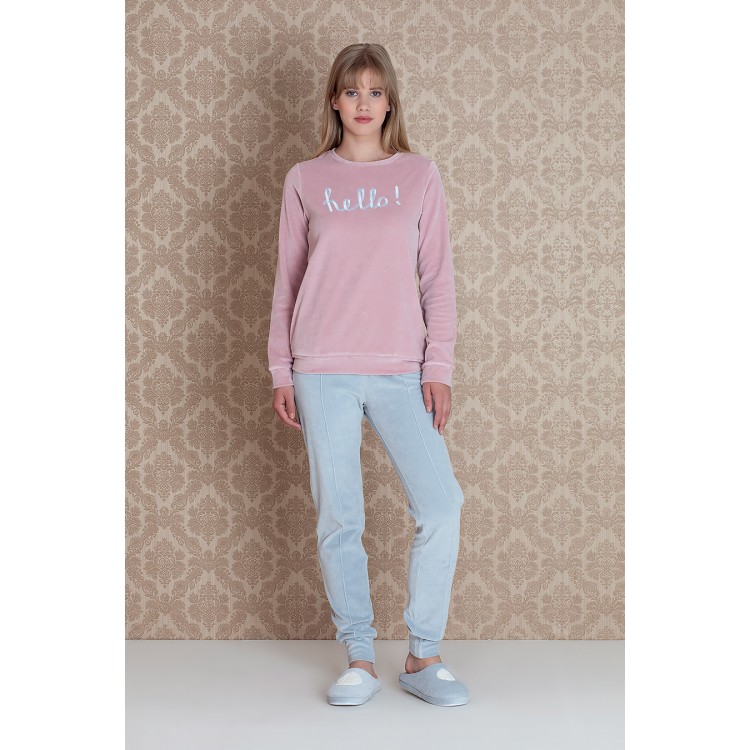 Женский велюровый домашний костюм 17093 "Norda Hello Velour Pants", Hays