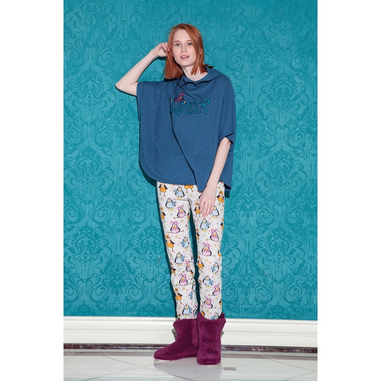Женская хлопковая пижама с брюками 17018-blue "Pingua Pants", Hays