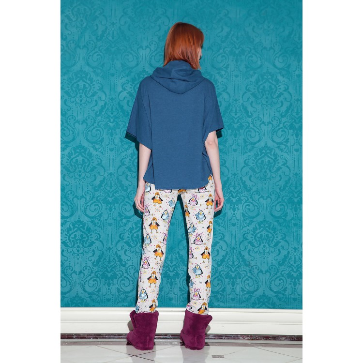 Женская хлопковая пижама с брюками 17018-blue "Pingua Pants", Hays