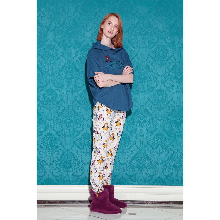 Женская хлопковая пижама с брюками 17018-blue "Pingua Pants", Hays