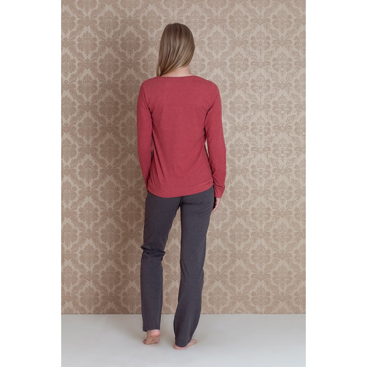 Женская пижама с брюками 17118 "Roma Red Pants", Hays