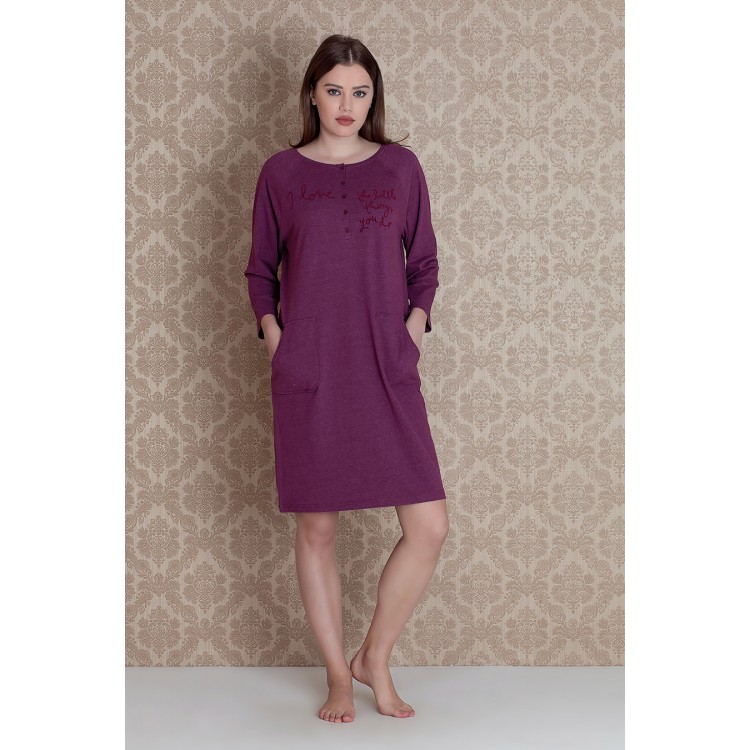 Женская домашняя туника 17307-eggplant "Stellina Plus Size", Hays
