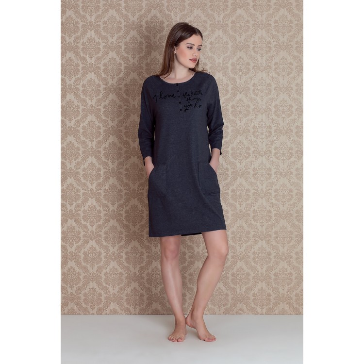 Женская домашняя туника 17307-gray "Stellina Plus Size", Hays