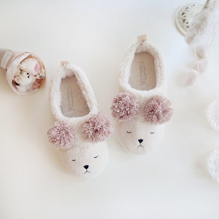 Теплые женские домашние тапочки BEARS Cream HIGH E 1120, Halluci