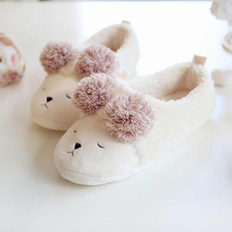 Теплые женские домашние тапочки BEARS Cream HIGH E 1120, Halluci