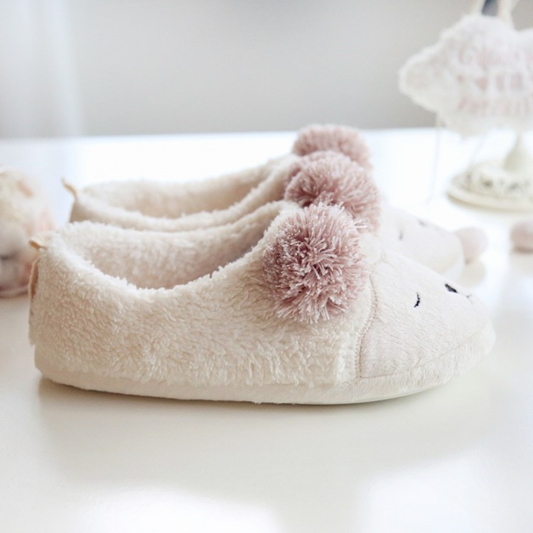 Теплые женские домашние тапочки BEARS Cream HIGH E 1120, Halluci