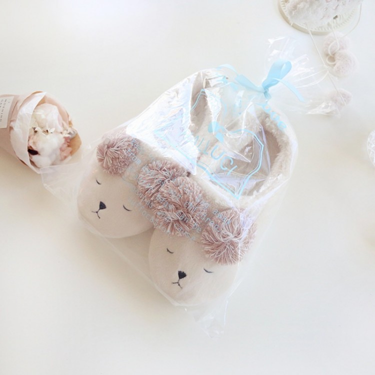 Теплые женские домашние тапочки BEARS Cream HIGH E 1120, Halluci