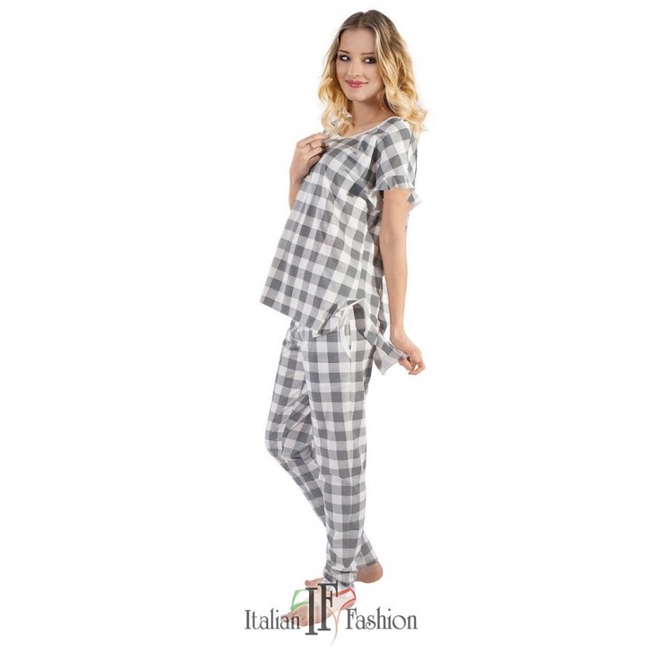 Женская хлопковая пижама с брюками DRINA, Italian Fashion