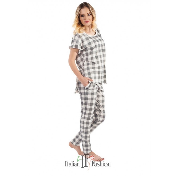 Женская хлопковая пижама с брюками DRINA, Italian Fashion