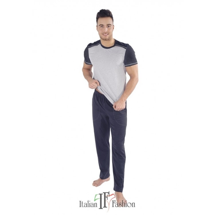Мужская хлопковая пижама с брюками KLEMENS, Italian Fashion