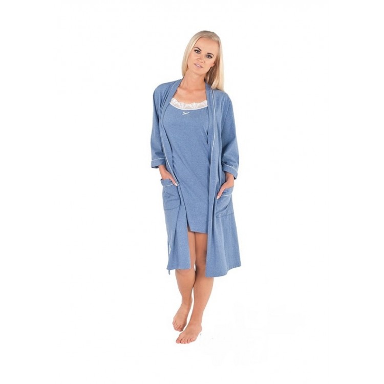 Женская хлопковая сорочка BIANCA blue, Italian Fashion
