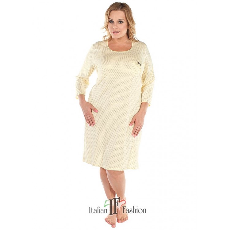 Женская хлопковая сорочка ELZBIETA yellow, Italian Fashion