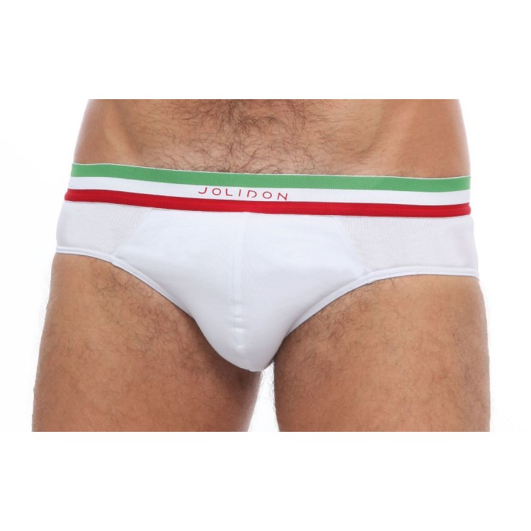 Мужские хлопковые трусы-плавки N189BL-white, Jolidon