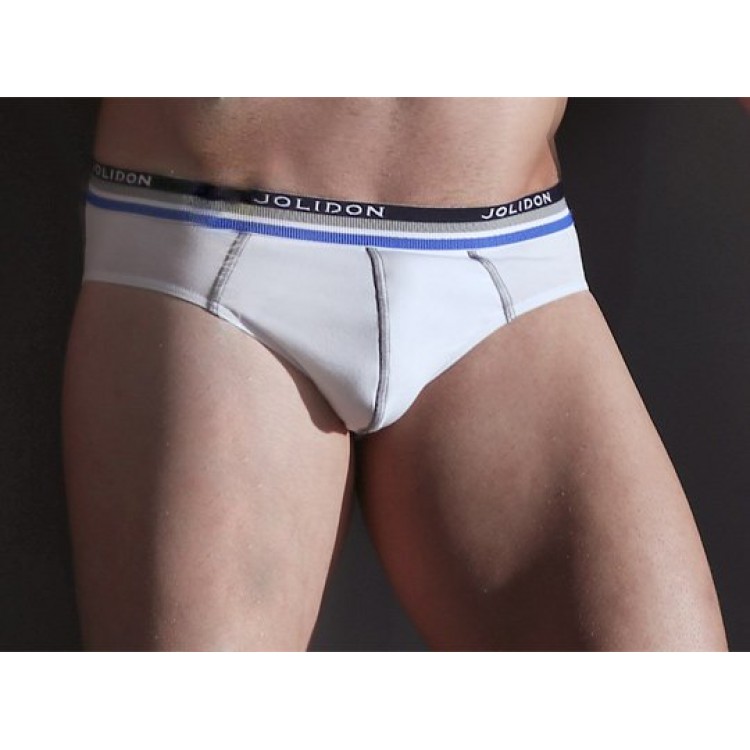 Мужские хлопковые трусы-слип N248BL-white/gray, Jolidon