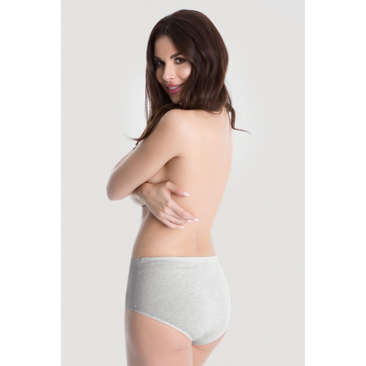 Женские бесшовные трусики-слип COTTON MIDI-grey, JULIMEX