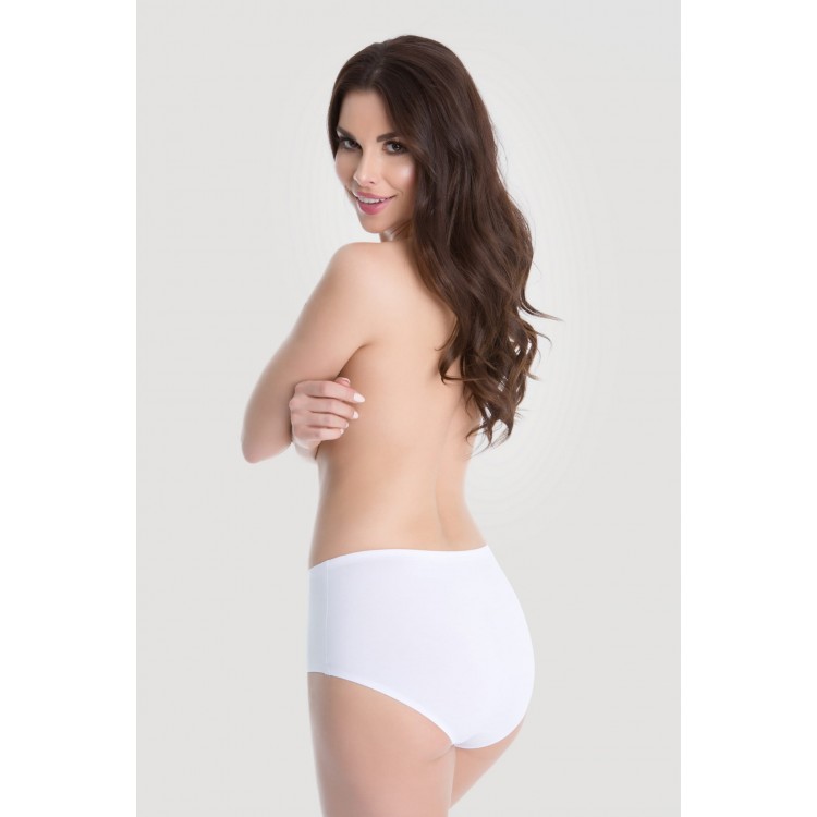 Женские бесшовные трусики-слип COTTON MIDI-white, JULIMEX
