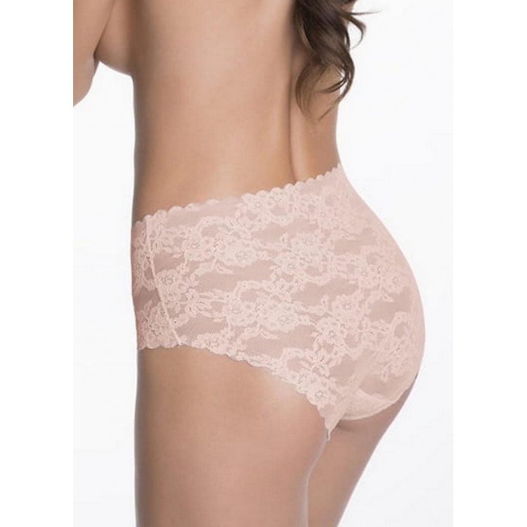 Трусы высокие женские слип кружевные BELLIE MAXI бежевый, Julimex