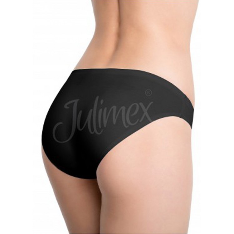 Черные бесшовные трусики-слип COTTON HI-CUT-black, JULIMEX