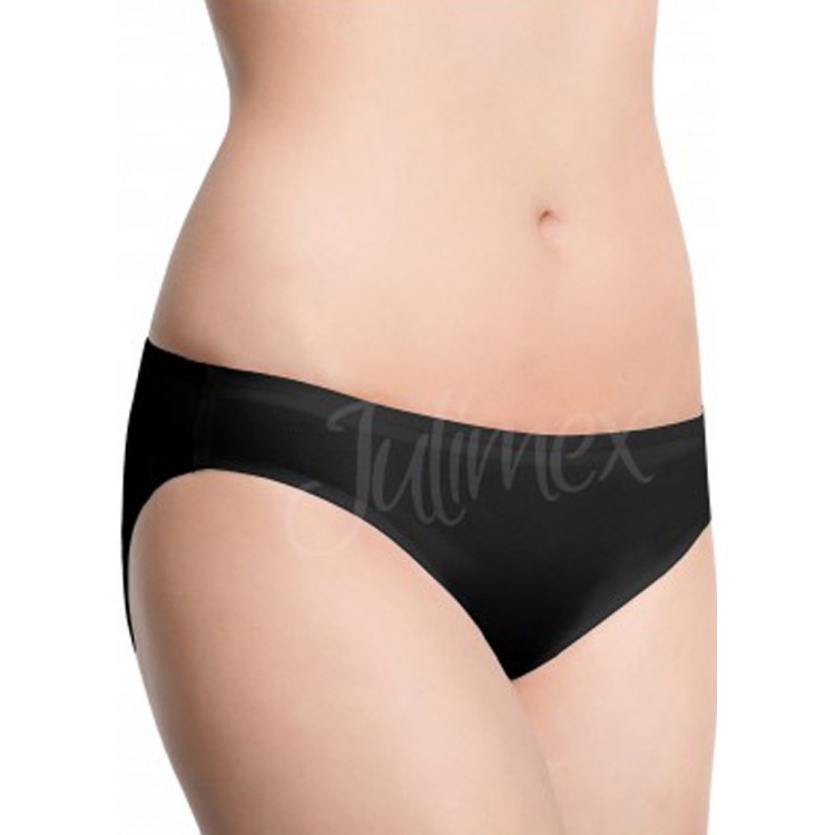 Черные бесшовные трусики-слип COTTON HI-CUT-black, JULIMEX