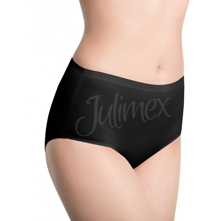 Женские бесшовные трусики-слип COTTON MIDI-black, JULIMEX