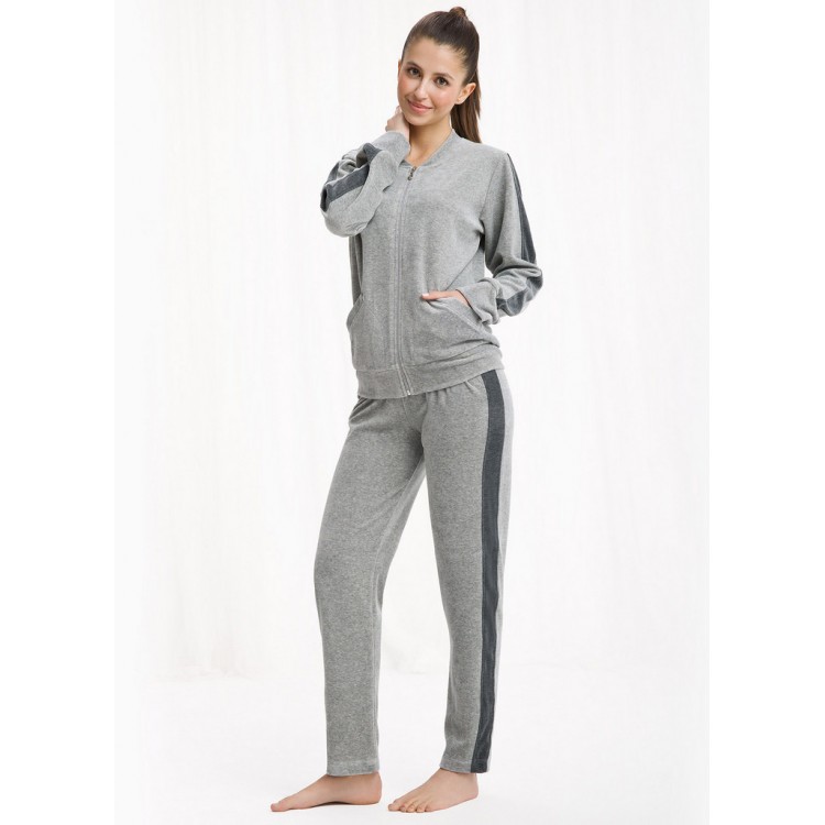 Костюм велюровый женский 303 DRES grey, LUNA