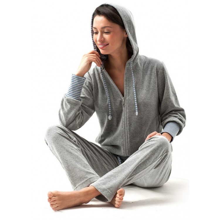 Женский велюровый домашний костюм 365 grey, LUNA