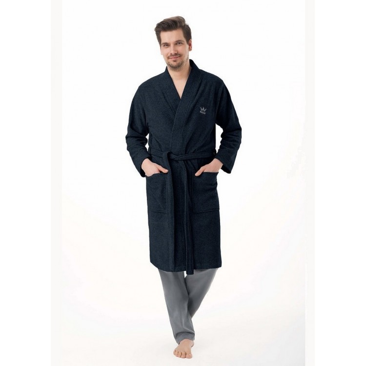 Халат мужской велюровый 850 blue, LUNA