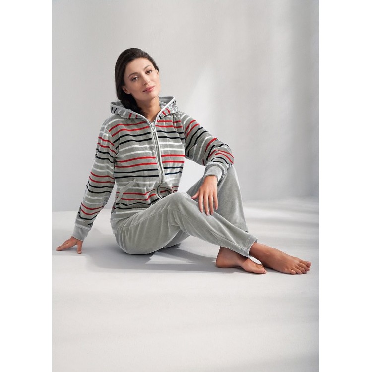 Женский велюровый домашний костюм 341-gray, LUNA