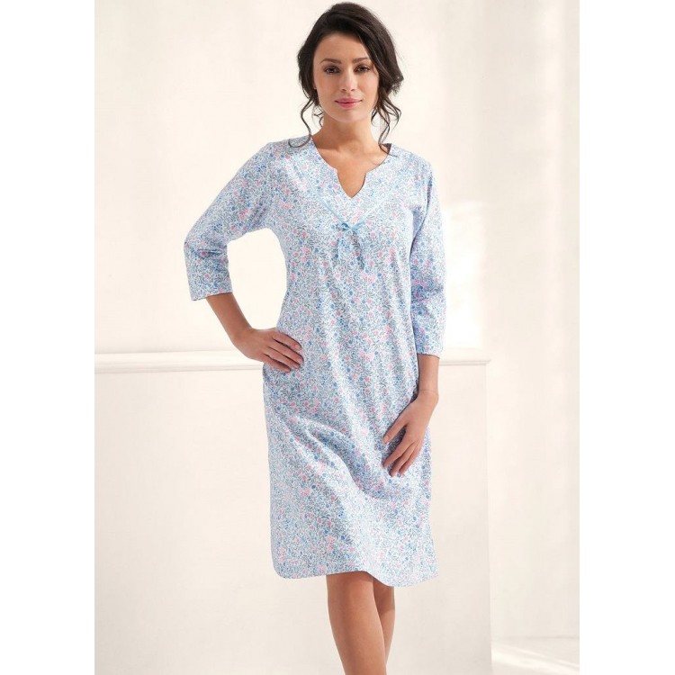 Голубая женская хлопковая сорочка 97-azure, LUNA