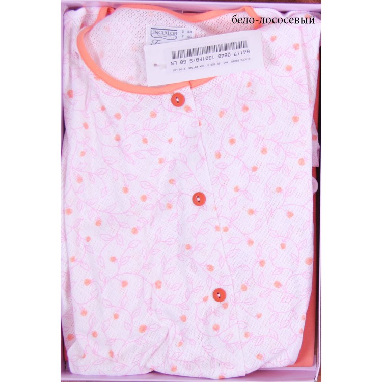 Женская пижама с брюками 64117-white/coral, Linclalor