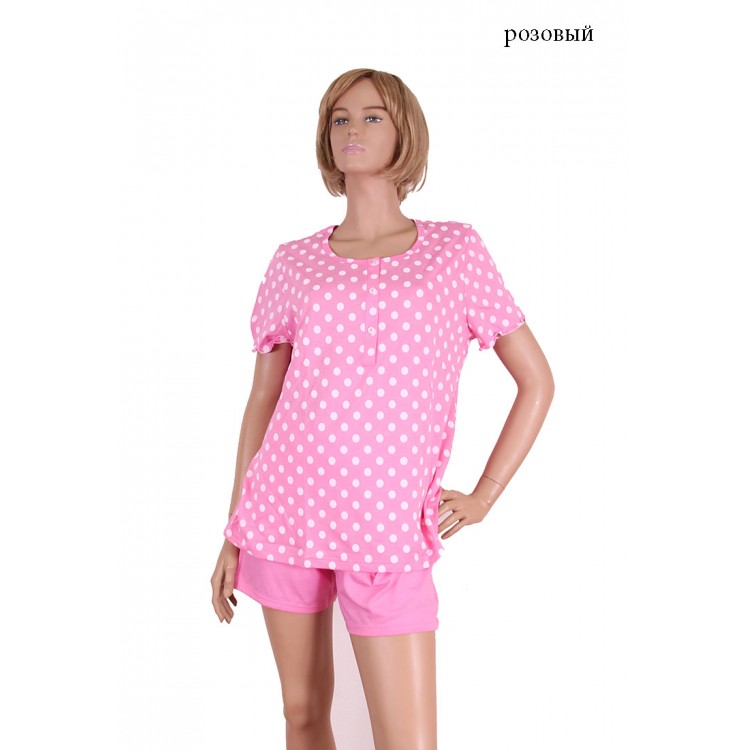 Женская розовая пижама с шортами 76987-pink, Linclalor