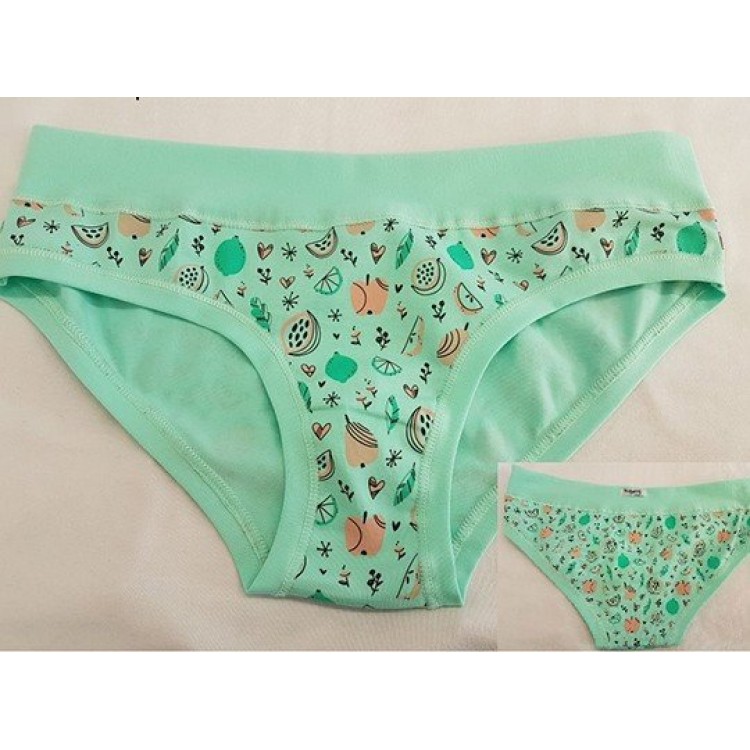Женские хлопковые трусики 2674D-green, Lovely Girl