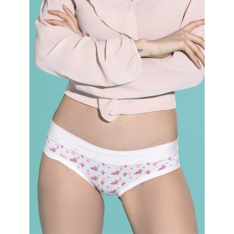 Женские хлопковые трусики-слип 2689D-white, Lovely Girl