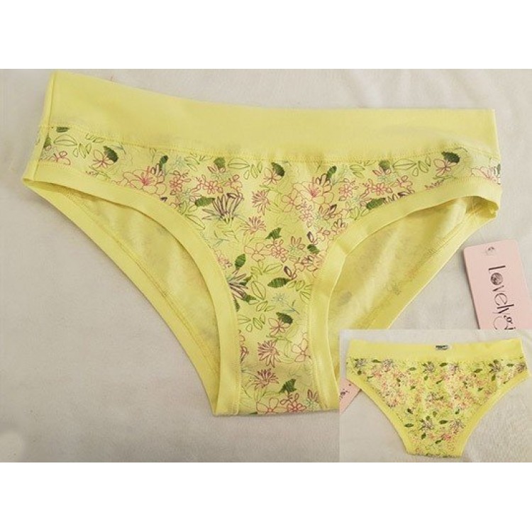 Женские хлопковые трусики-слип 2704D-yellow, Lovely Girl