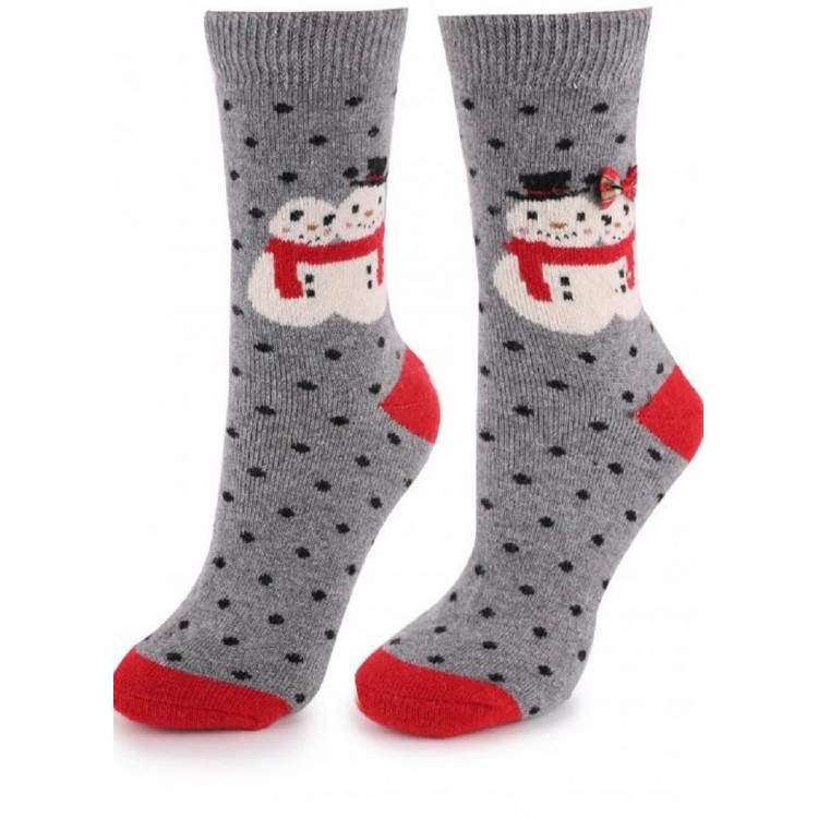 Носки женские новогодние ANGORA TERRY R35 gray, Marilyn
