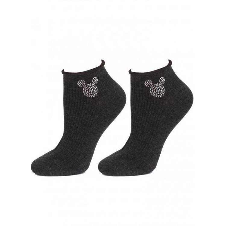 Носки женские хлопковые FOOTIES SHINY MOUSE S32 - grafit, Marilyn
