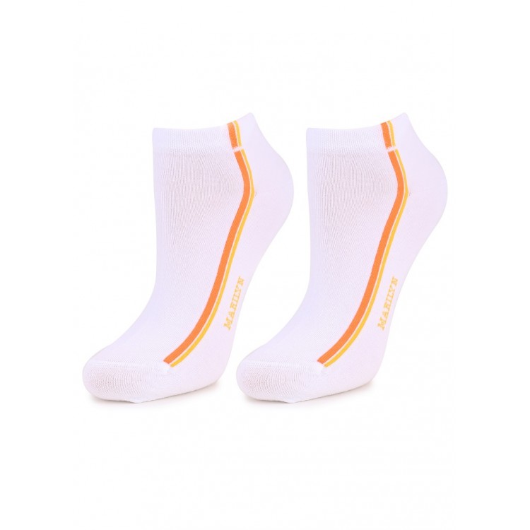 Женские укороченные носки Forte 52 white/orange, MARILYN