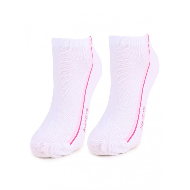 Женские укороченные носки Forte 52 white/pink, MARILYN