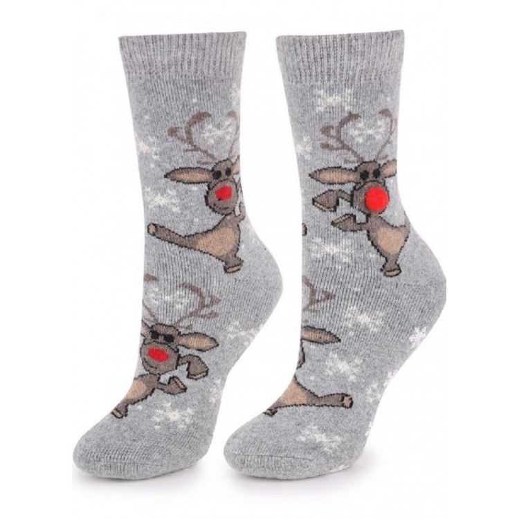 Теплые женские носки ANGORA TERRY R34 - gray, MARILYN