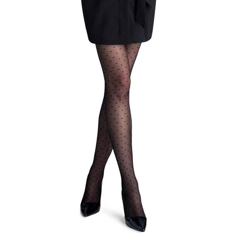 Колготки черные в горошек 20den Flores 716 Nero, MARILYN