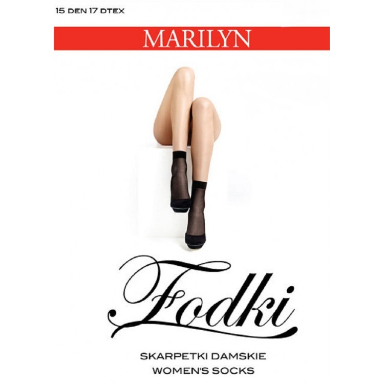 Тонкие женские носочки 15 den FODKI черный, MARILYN