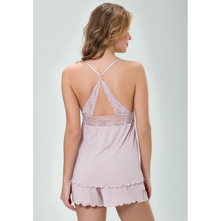 Женская бамбуковая пижама с шортами 7203-Powder, Mariposa