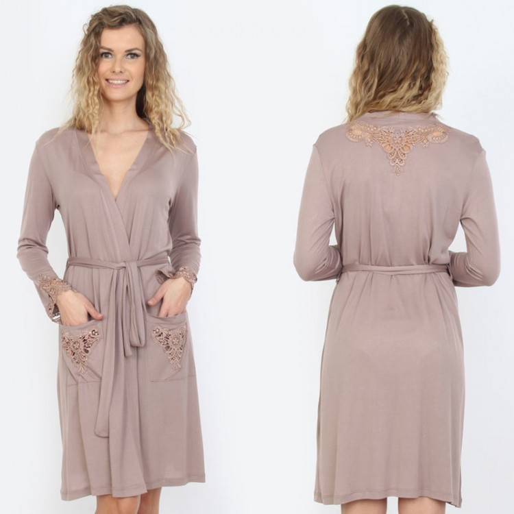 Женский бамбуковый халат 2602-brown, Mariposa
