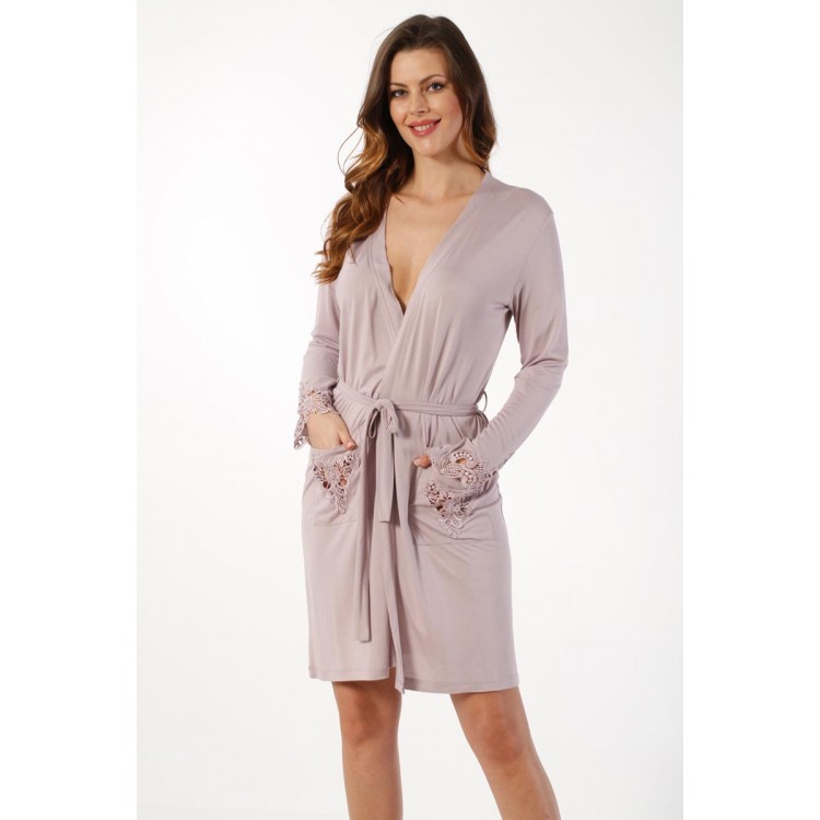Женский домашний комплект сорочка+халат 2503-lilac, Mariposa