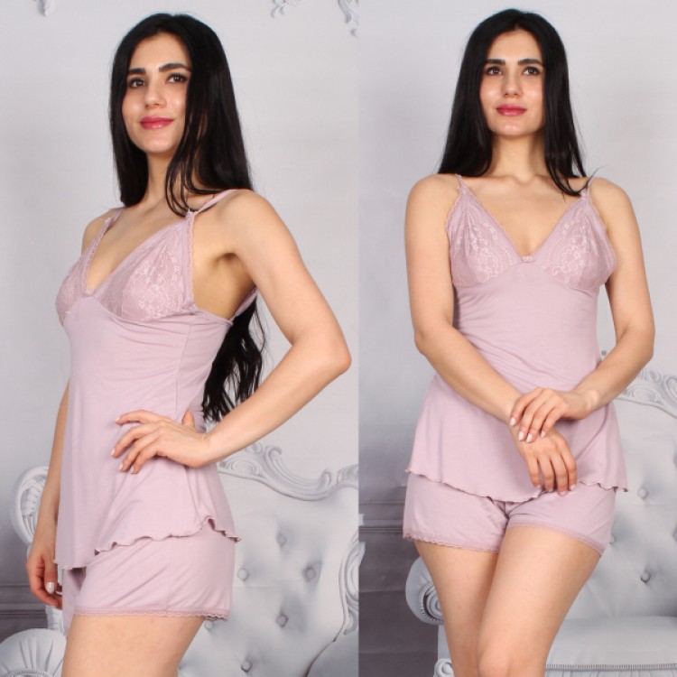 Женская бамбуковая пижама с шортами 7206-lilac, Mariposa
